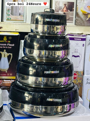 SET DE 4 BOLS ISOTHERMES FENGTIANLI BOLS ISOTHEMES 24H LUNCHBOX INOX