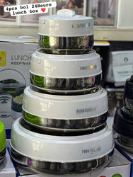SET DE 4 BOLS ISOTHERMES FENGTIANLI BOLS ISOTHEMES 24H LUNCHBOX INOX