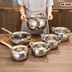 Ensemble Bols Batterie Cuisine Inox Lourd 12 pièces