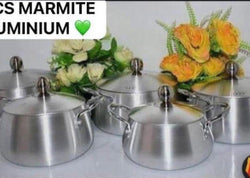 Ensemble bol Casserole - 5 Pièces - Argent-