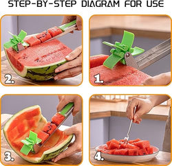 Coupe-pastèque en acier inoxydable, coupe-vent, pour salade, fruits