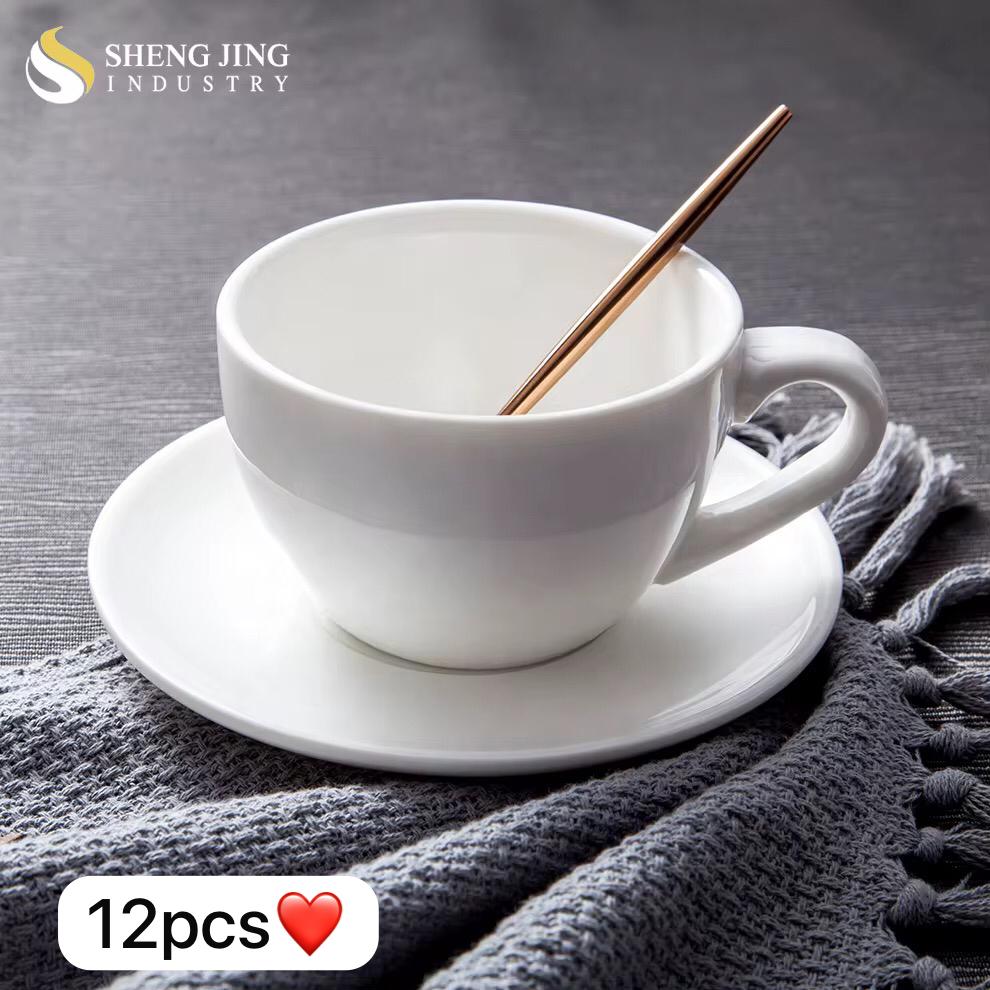 Ensemble 6 tasse avec sou tasse blanc