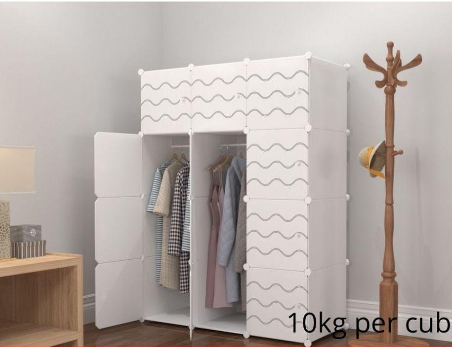 Armoire 3 Battants Plastique Blanc - Penderie