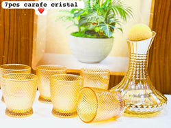 Ensemble boutaille de 6pièces en verre dorée