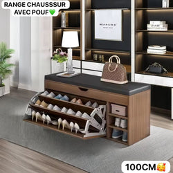Meuble À Chaussures en Bois À Rabat, Meuble De Rangement, Banc À Chaussures, Banquette Rembourrée.