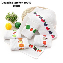 lot de 12 torchons en Cotton