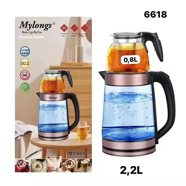 Ensemble Plaque Chauffante Bouilloire ou Chauffe Eau Electrique en Inox 2L