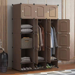 Armoires de rangement 3 battants marron Plastique avec rangement de chaussures