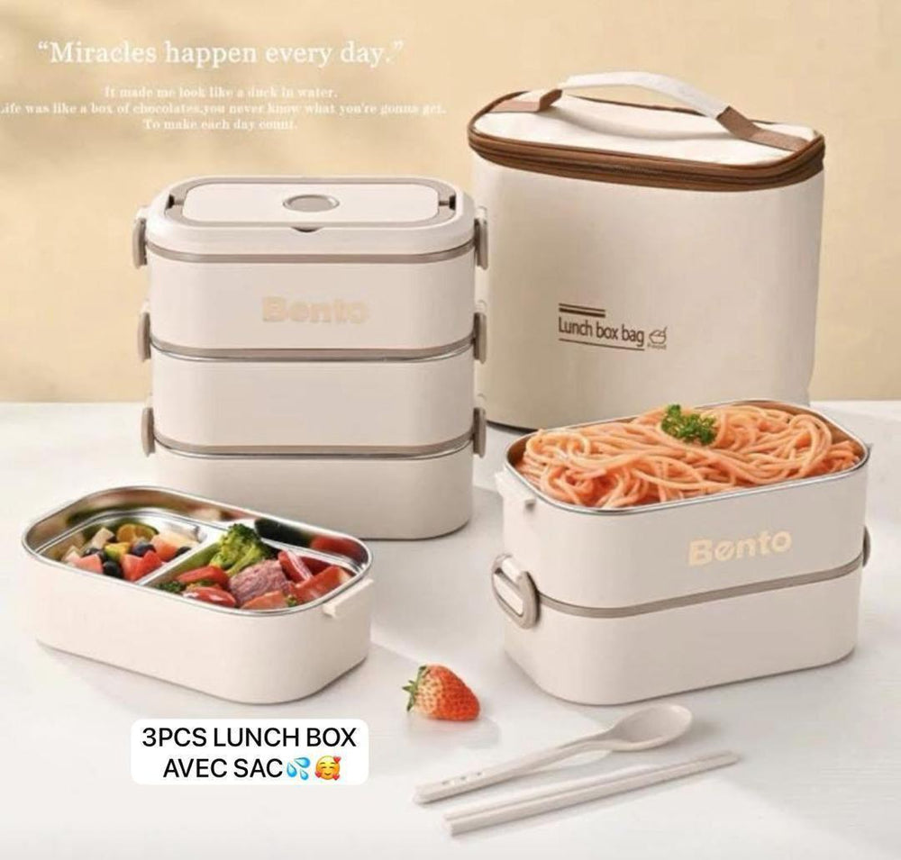 Ensemble -Bols lunch box 3 pièces + sacoche pour bureau