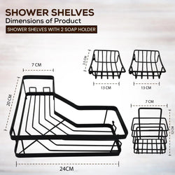 Étagère d'angle murale pour salle de bain, sans perçage 5pcs