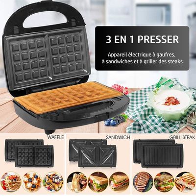 Gaufrier et machine à sandwich 3 en 1