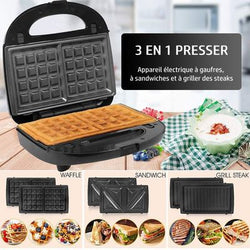 Gaufrier et machine à sandwich 3 en 1