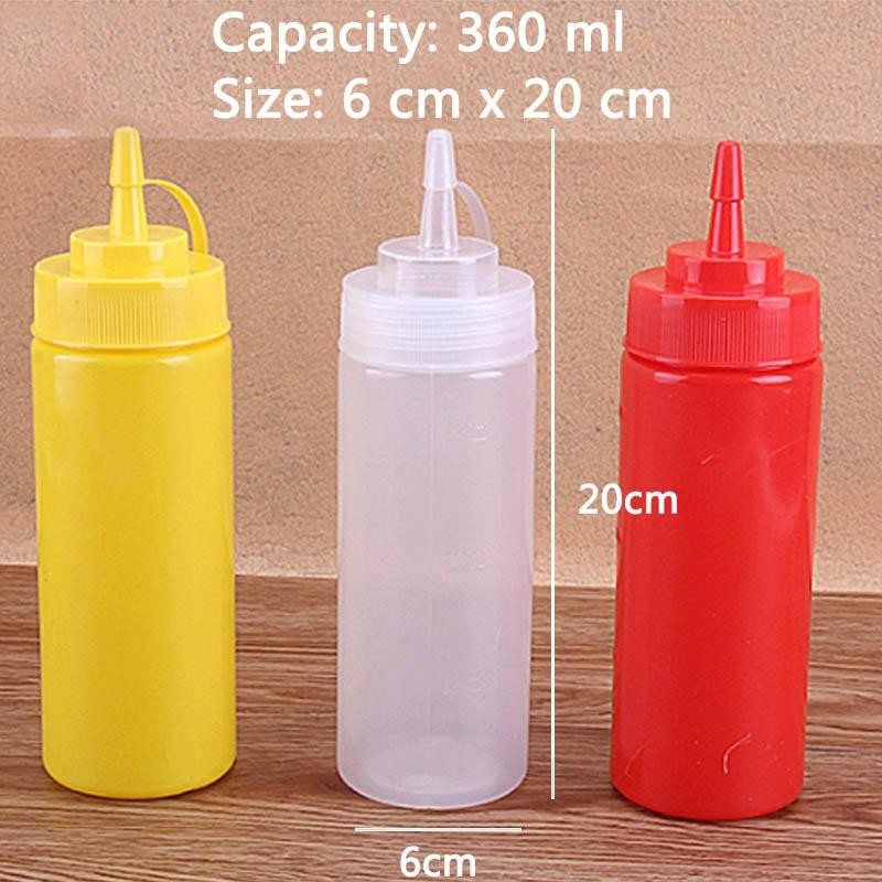 bouteilles en plastique presser bouteille Ketchup salade Cruet Bin huile vinaigre bouteille