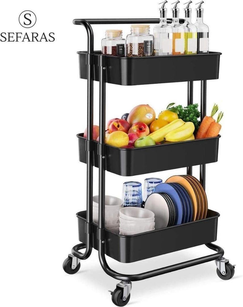 Chariot de rangement multifonctionnel 3 niveaux