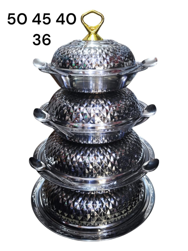 Ensemble 4 bols avec couvercles - inox 6cuilleres