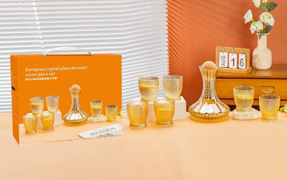 Ensemble 7 Pièces : Carafe + 6 verres