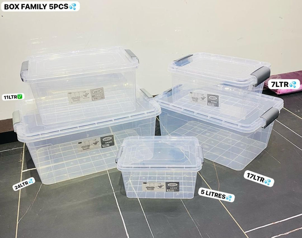 Ensemble Family box 5 pièces Capacité : 24lL/17L/11L/7L/5L