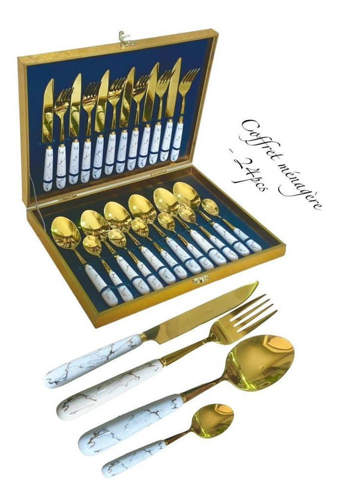 Generic Malette - Ensemble Cuillère, Fourchette et Couteau - 24 PCS