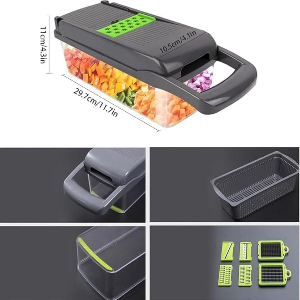 Découpe Légumes Nicer Dicer Plus - Multifonctions - 7 Lames - Vert