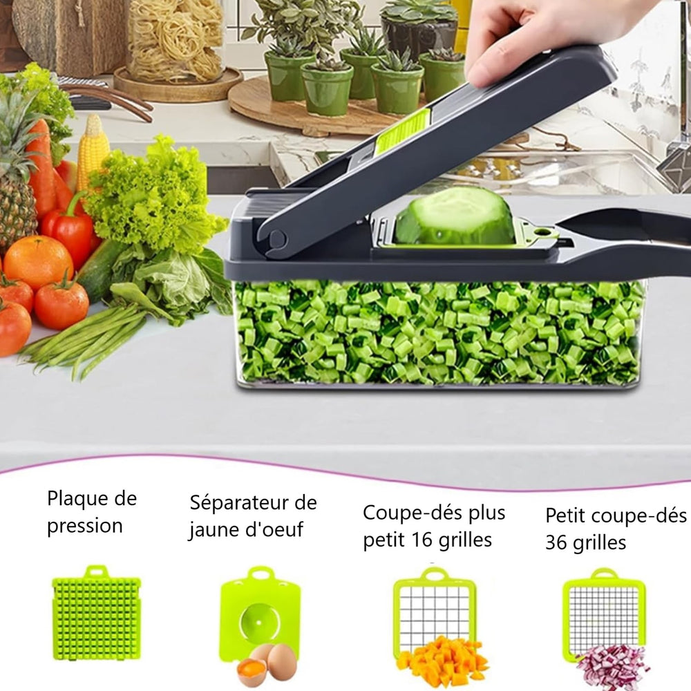 Découpe Légumes Nicer Dicer Plus - Multifonctions - 7 Lames - Vert
