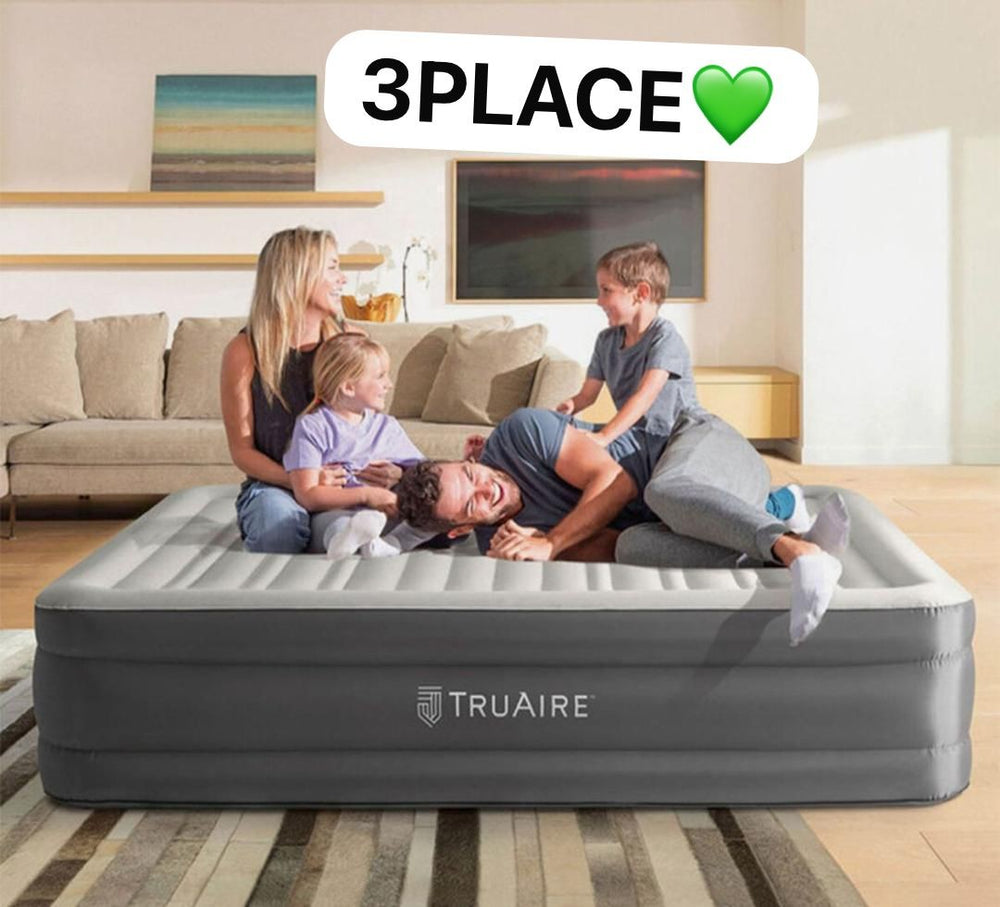 Matelas Gonflable 3 Places avec Pompe Électrique Intégrée