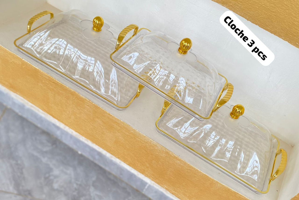 Panier pain ou fruit avec couvert plastique 3pcs