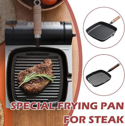 Poêle à steak carrée en fonte, poêle à steak pour cuisinière, grill pour poêle, poêle à griller , antiadhésive