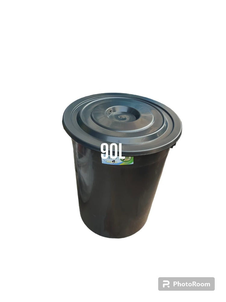 Poubelle avec couvercle de maison en Plastique - 90 L