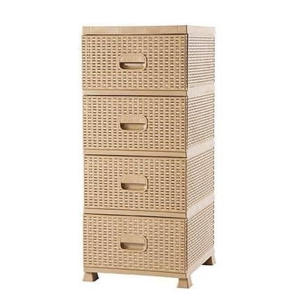 Rangement avec 4 tiroirs de rangement en plastique