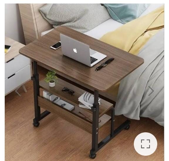 Table de Chevet Roulante,Table Roulante de Lit Canapé, Table d'appoint pour Ordinateur 80cmx40cm