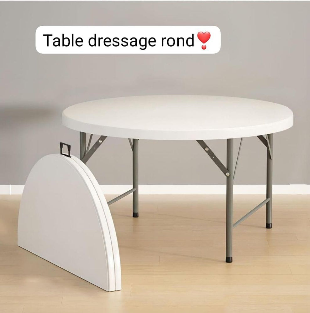 Table Ronde Pliante - Table Pliante adaptée au Camping, à la Plage, aux fêtes...