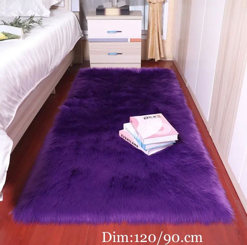 Tapis fourrure à poils longs, tapis ultra doux- multicolore