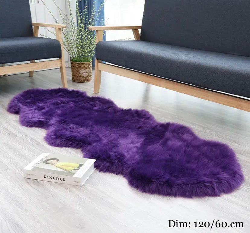 Tapis fourrure à poils longs, tapis ultra doux- multicolore