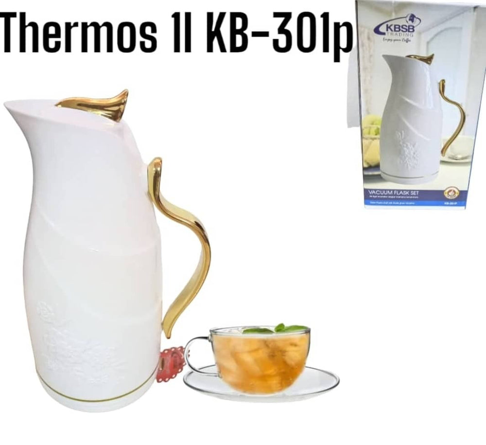 THERMOS 1L blanc- dorée