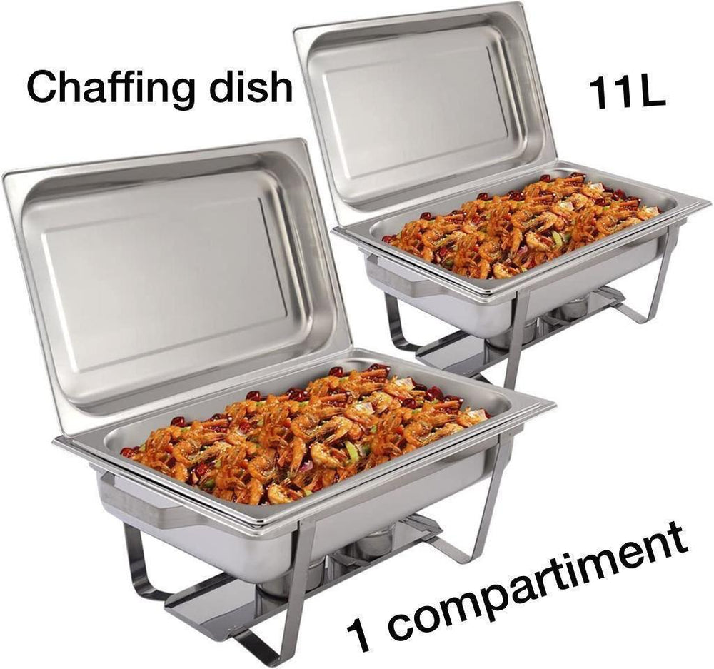 CHAFING DISH -RÉCHAUD CHEF - RÉCHAUFFEUR ALIMENTAIRE EN ACIER INOXYDABLE