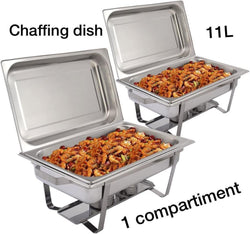 CHAFING DISH -RÉCHAUD CHEF - RÉCHAUFFEUR ALIMENTAIRE EN ACIER INOXYDABLE