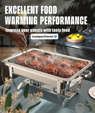 CHAFING DISH -RÉCHAUD CHEF - RÉCHAUFFEUR ALIMENTAIRE EN ACIER INOXYDABLE