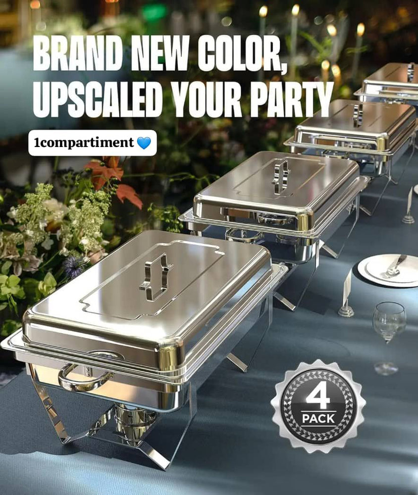 CHAFING DISH -RÉCHAUD CHEF - RÉCHAUFFEUR ALIMENTAIRE EN ACIER INOXYDABLE