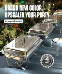 CHAFING DISH -RÉCHAUD CHEF - RÉCHAUFFEUR ALIMENTAIRE EN ACIER INOXYDABLE