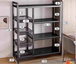 étagère de rangement de cuisine en fer, un meuble polyvalent pour l'organisation de la cuisine.