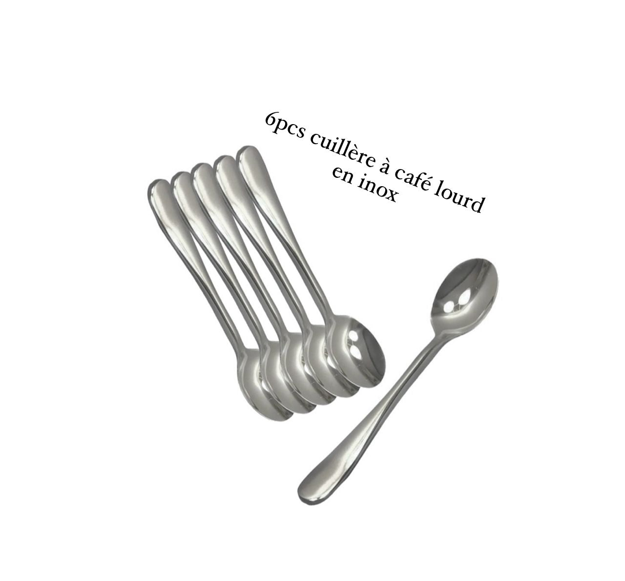 6 cuillères a Café acier inoxydable gm