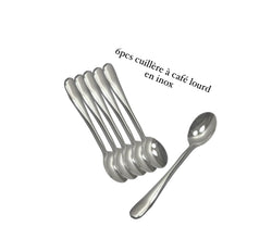 6 cuillères a Café acier inoxydable gm