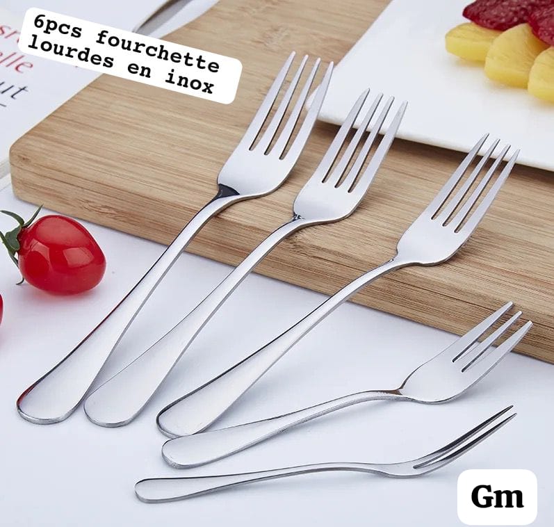 Lot de 6 Fourchettes de Table - Inox