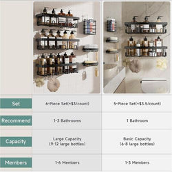 Ensemble de rangement salle de bain 5 pièces