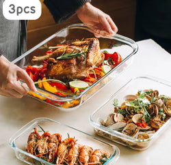 Assiette de cuisson en verre transparente, plaque rectangulaire de mm, pour la cuisine