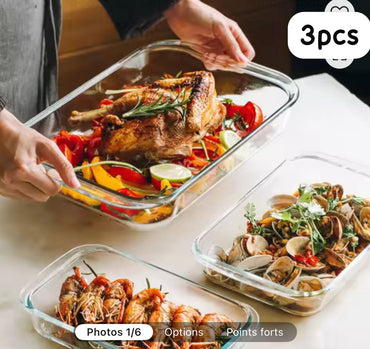 Assiette de cuisson en verre transparente, plaque rectangulaire de mm, pour la cuisine
