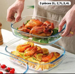 Assiette de cuisson en verre transparente, plaque rectangulaire de mm, pour la cuisine