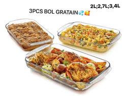 Assiette de cuisson en verre transparente, plaque rectangulaire de mm, pour la cuisine