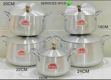 Ensemble bol Casserole - 5 Pièces - Argent-