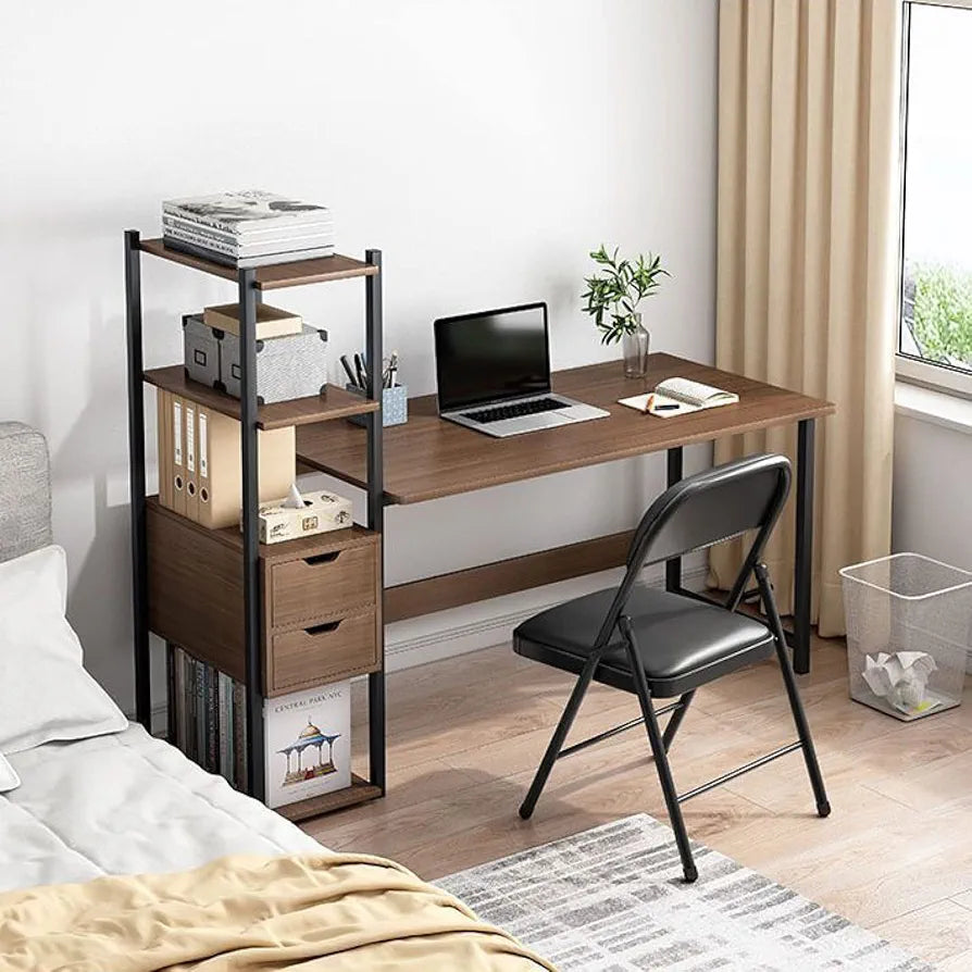 Table De Bureau - Table D'études avec Étagères de rangement et tiroirs